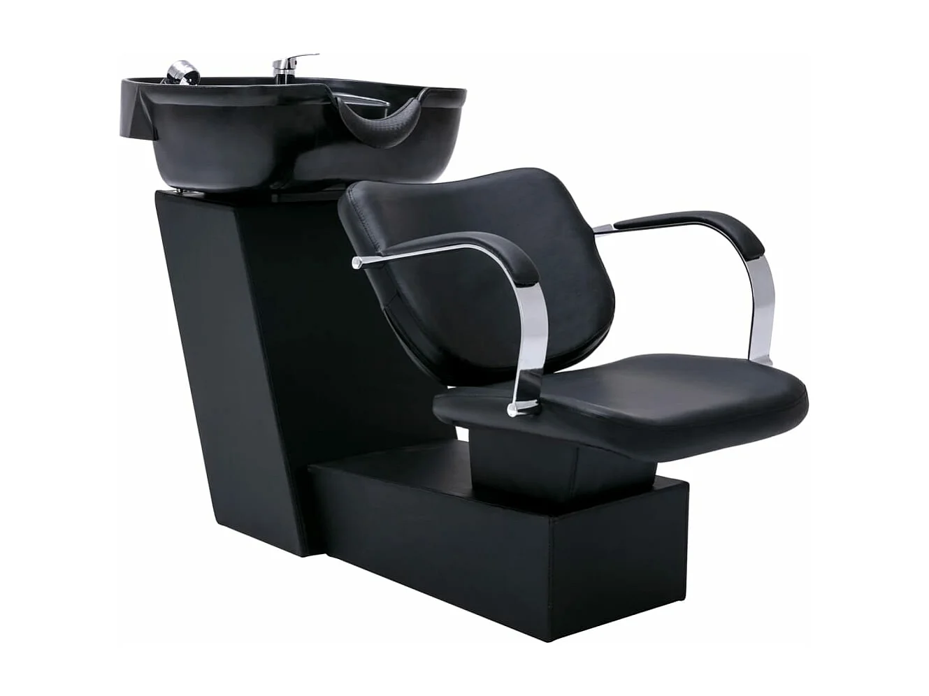 vidaXL Chaise de salon avec lavabo Noir 137x59x82 cm Similicuir