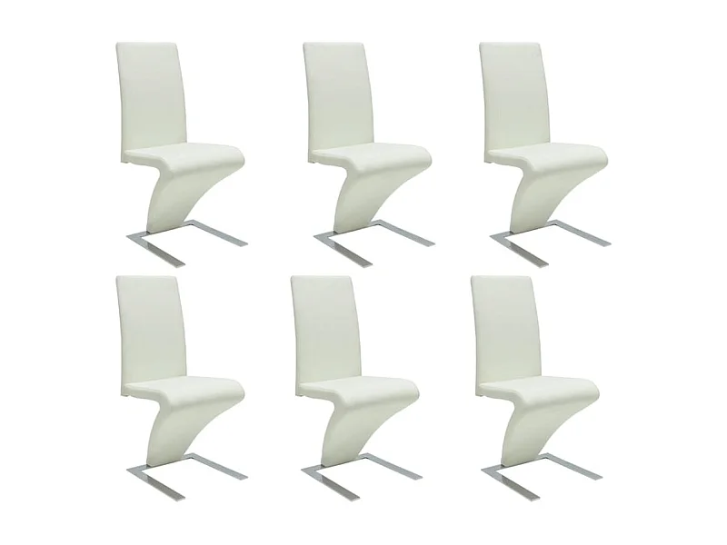 Eetkamerstoelen 6 st kunstleer wit