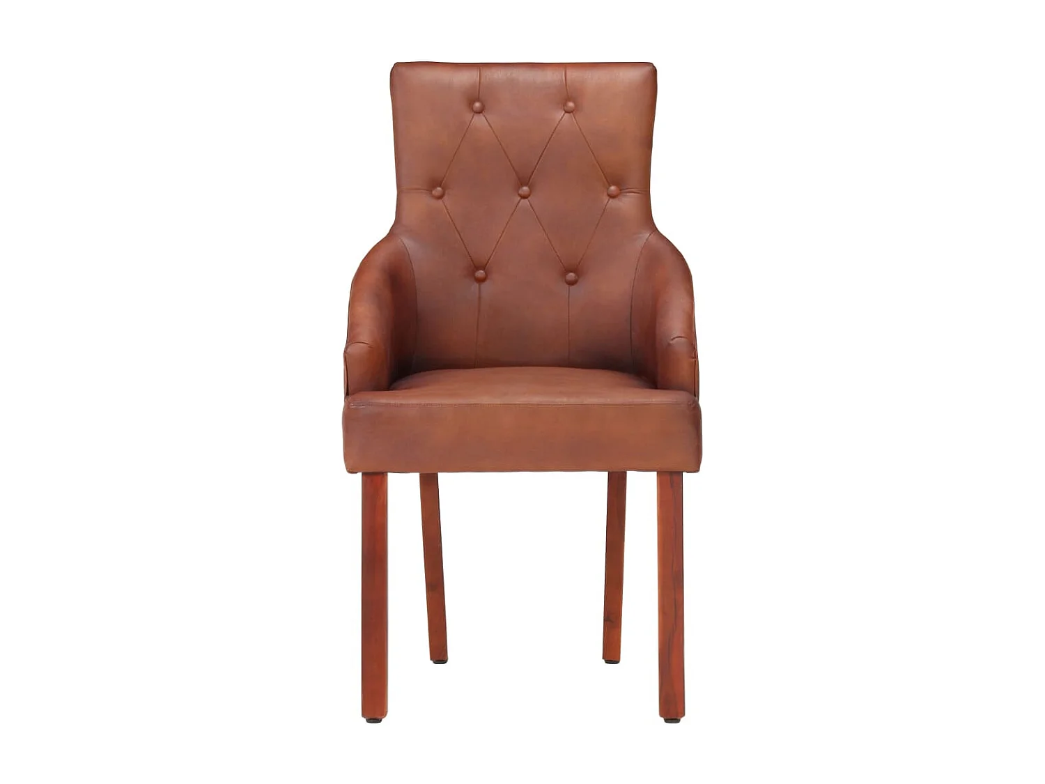 Chaises de salle à manger 6 pcs Marron Cuir de chèvre véritable