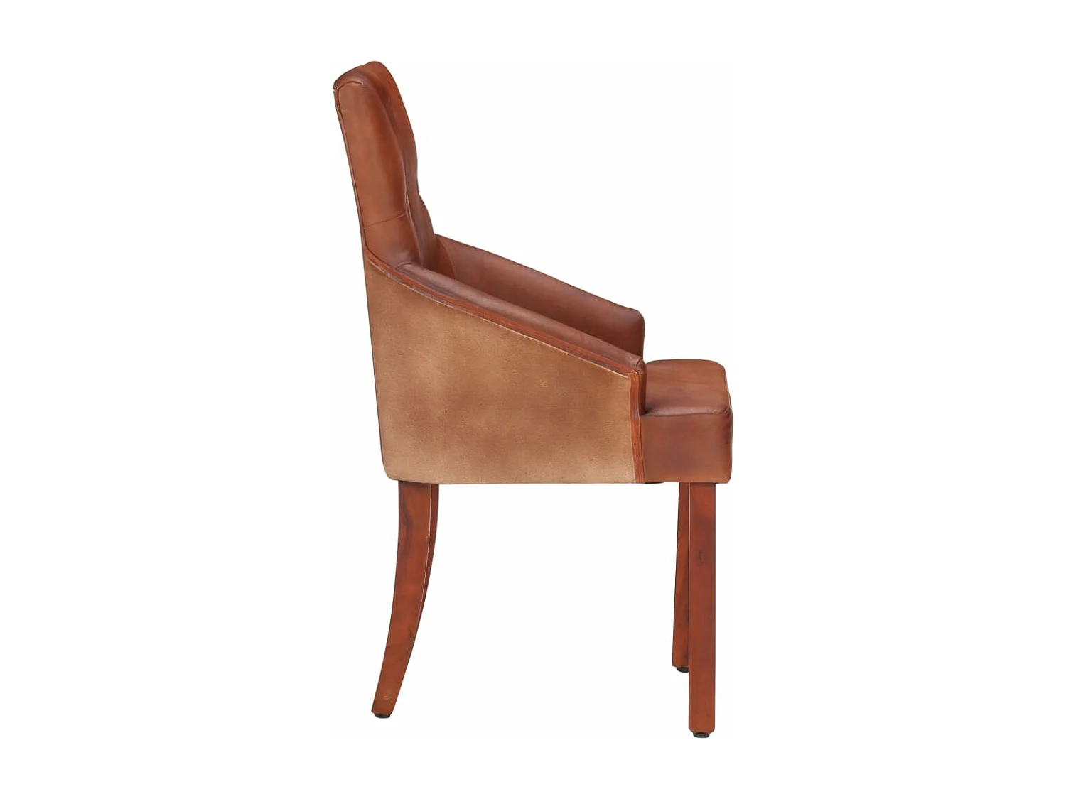 Chaises de salle à manger 6 pcs Marron Cuir de chèvre véritable
