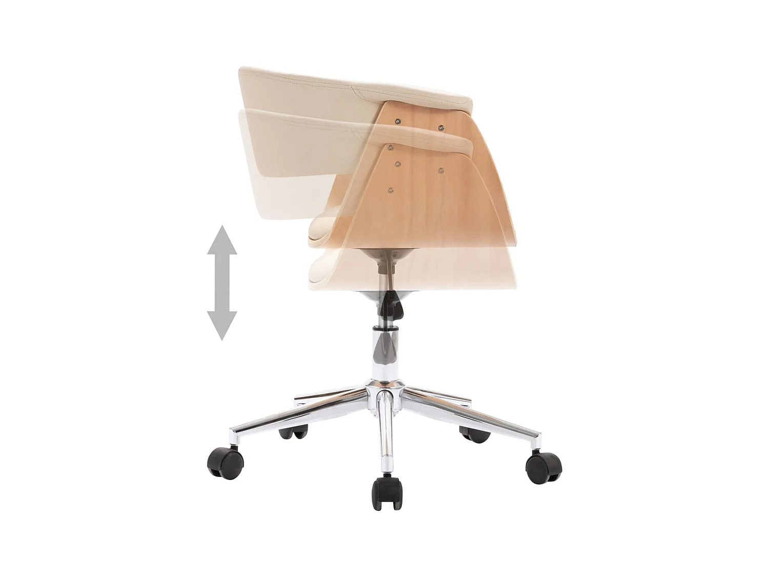 Chaises pivotantes à manger lot de 6 crème similicuir