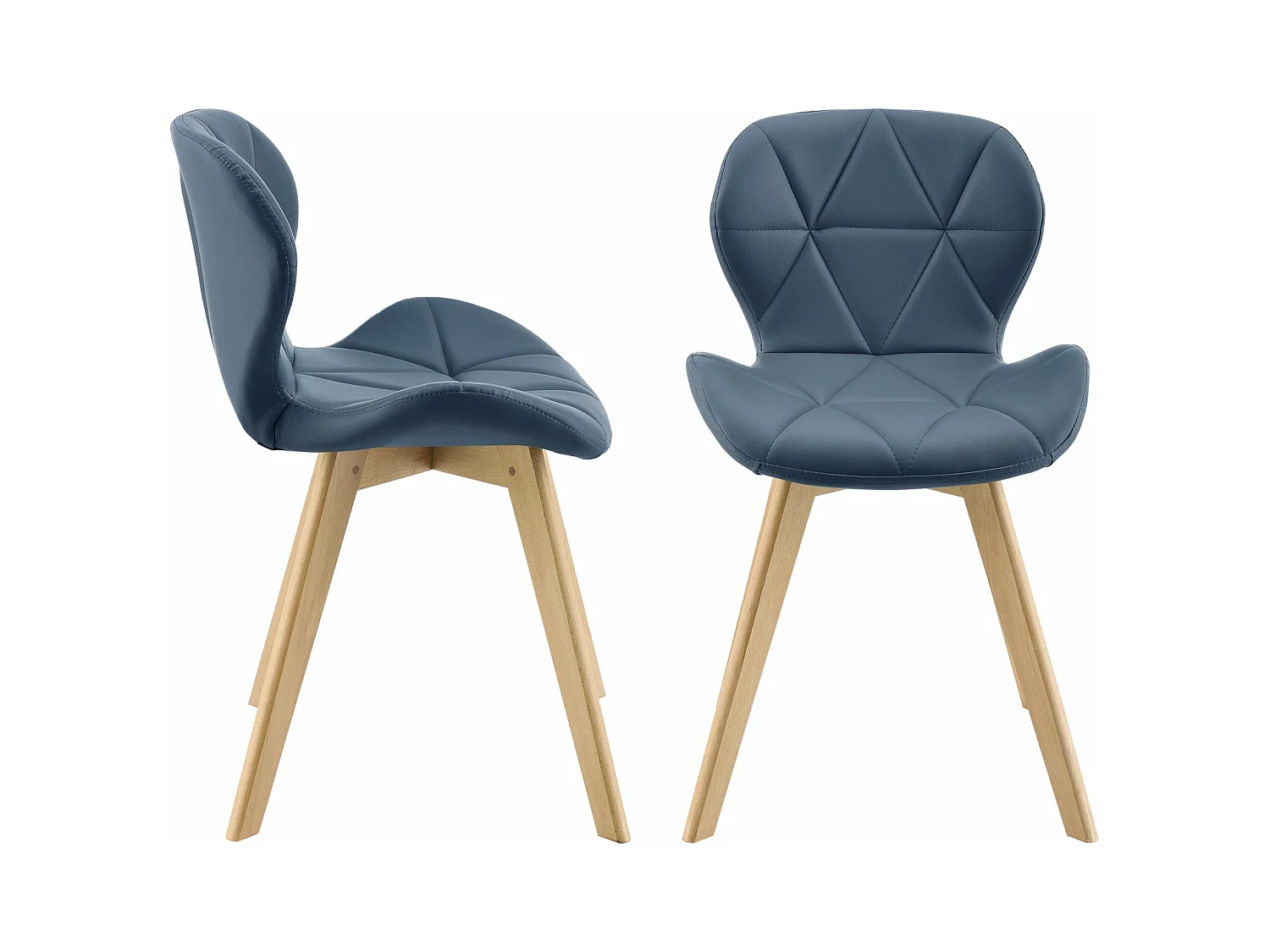 Lot de 2 chaises similicuir 81 x 57 x 49 cm bleu 03_0006757
