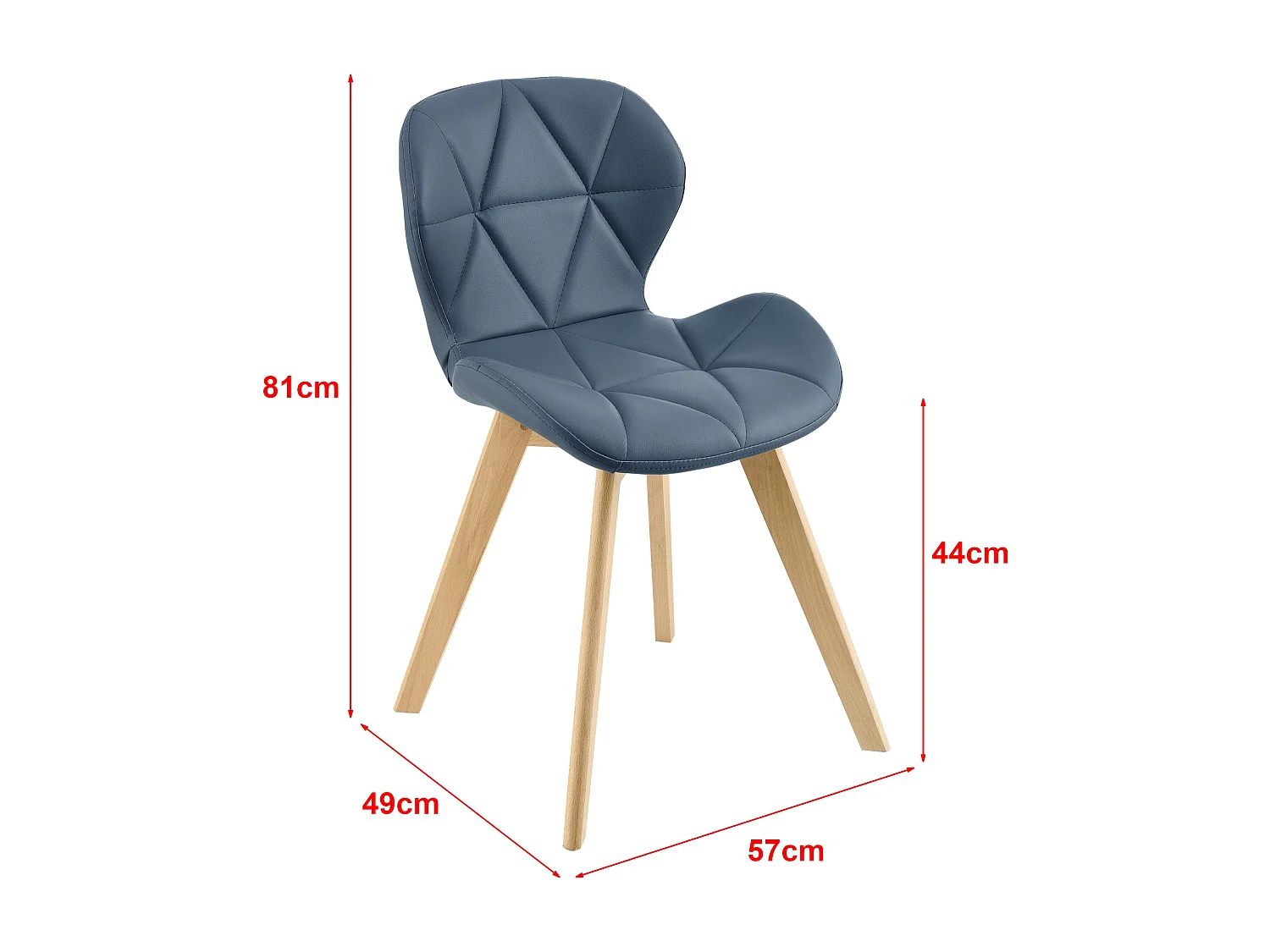Conjunto de 2 cadeiras em couro sintético 81 x 57 x 49 cm azul 03_0006757