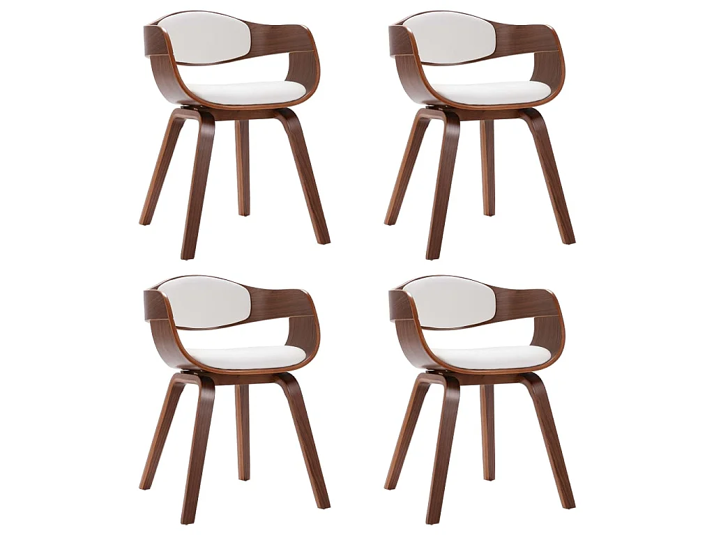 Chaises à manger lot de 4 bois courbé et similicuir
