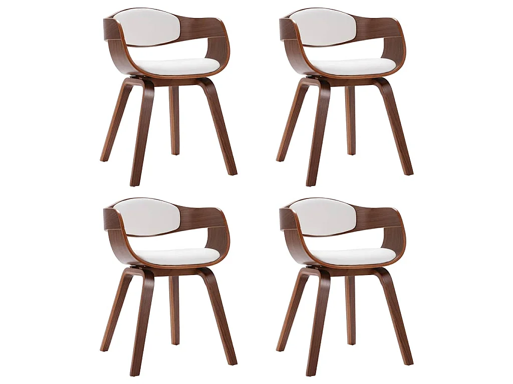 Chaises à manger lot de 4 bois courbé et similicuir