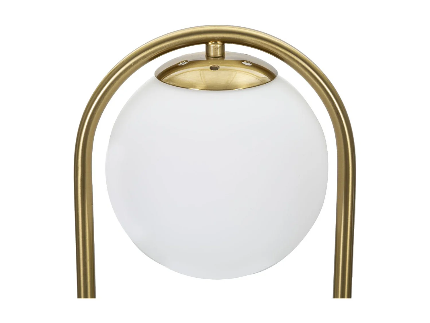 Lampada da tavolo con sfera in vetro bianco cm  Ø 21x47