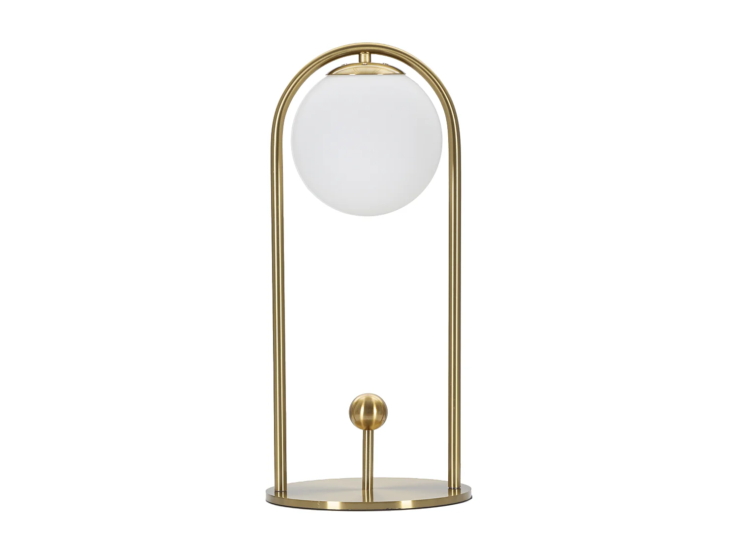 Lampada da tavolo con sfera in vetro bianco cm  Ø 21x47