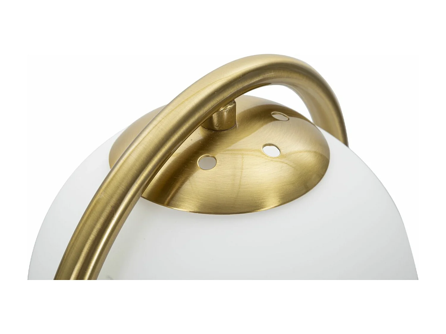 Lampada da tavolo con sfera in vetro bianco cm  Ø 21x47