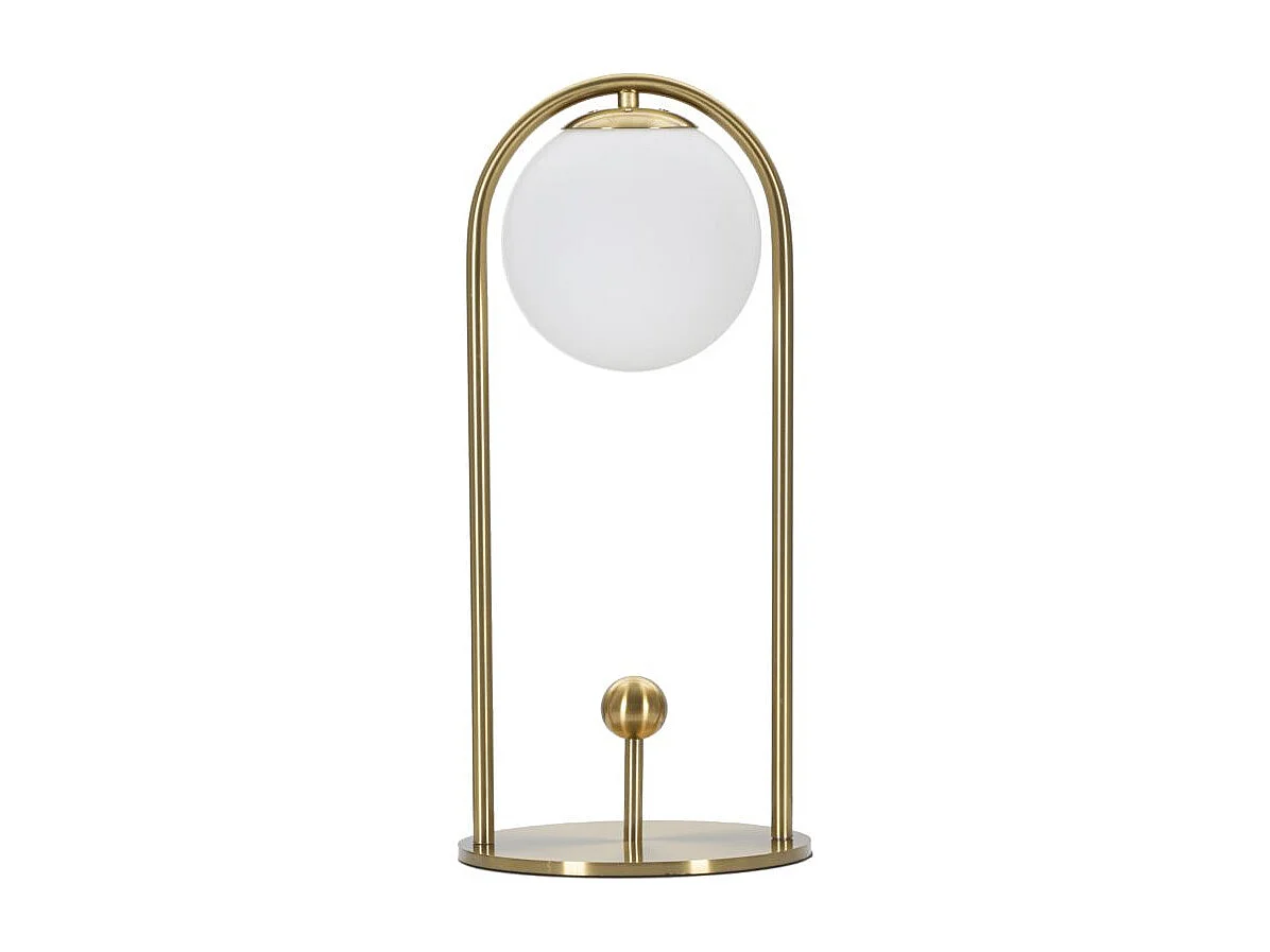 Lampe à Poser Design Arc "Luci" 47cm Blanc & Or