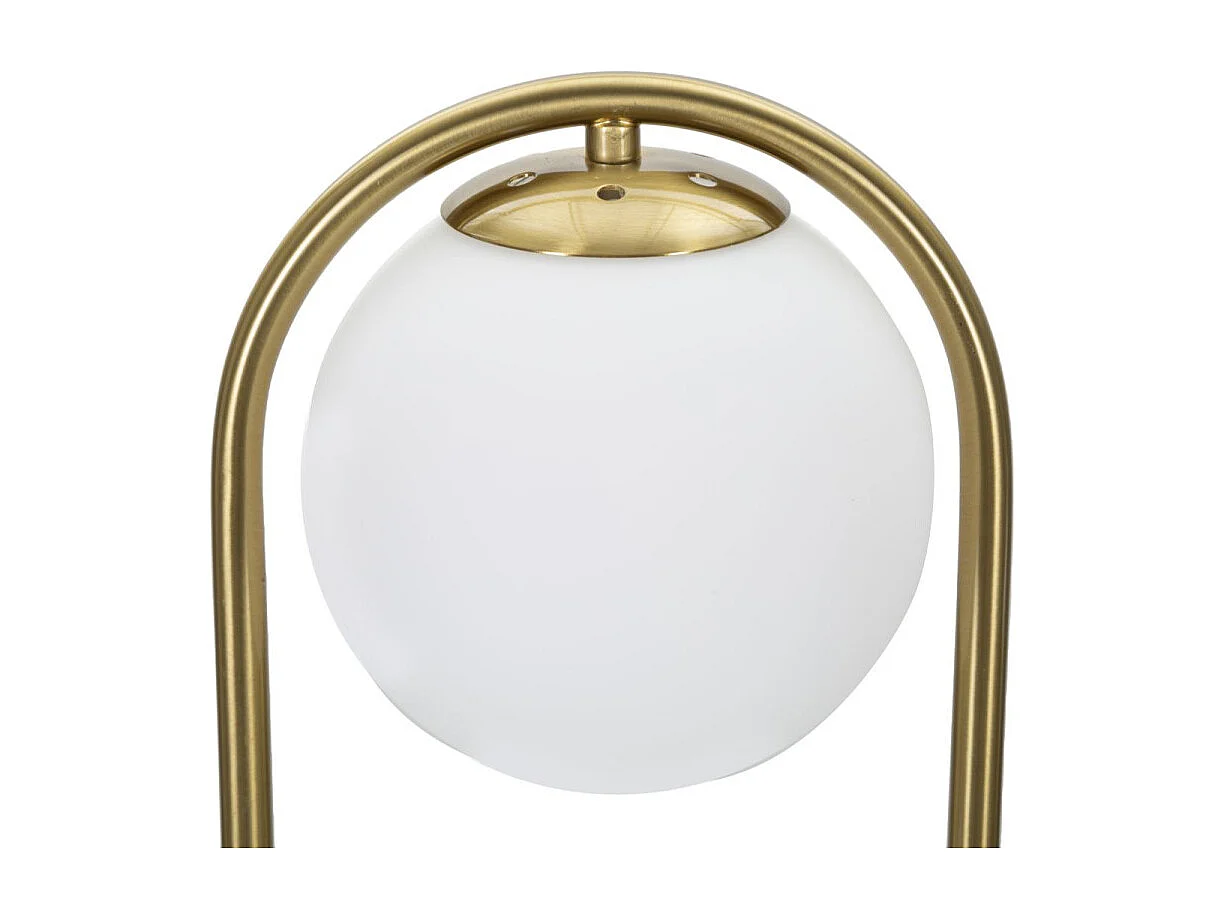 Lampe à Poser Design Arc "Luci" 47cm Blanc & Or