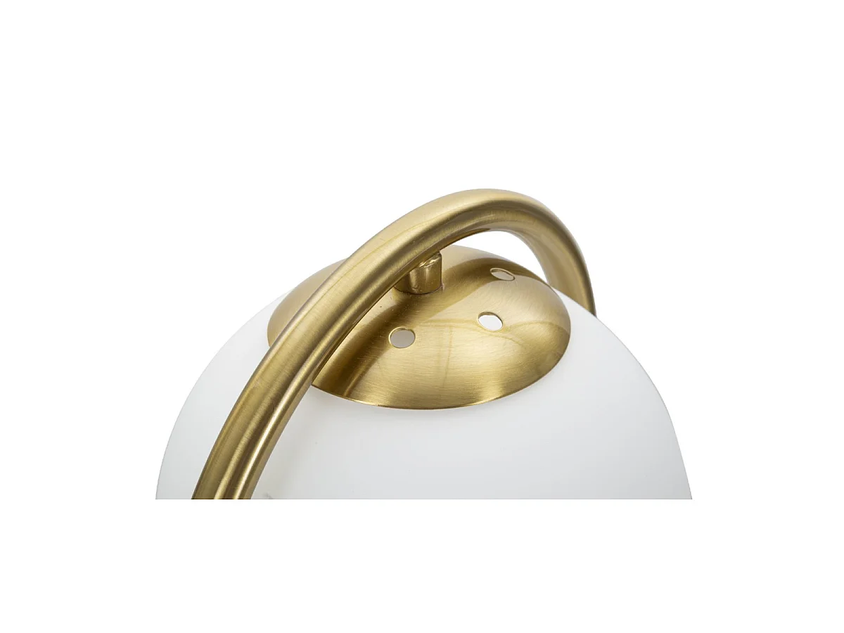 Lampa stołowa Glamy Arc - A, kolor złoty i biały, żelazo i szkło, 21 x 21 x 47 cm, 1 x E14