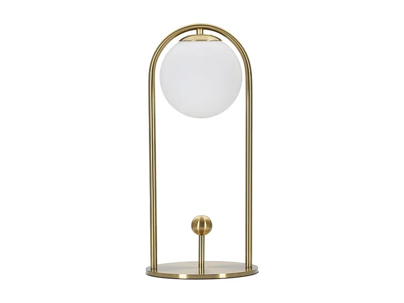 Lampe à Poser Design Arc "Luci" 47cm Blanc & Or