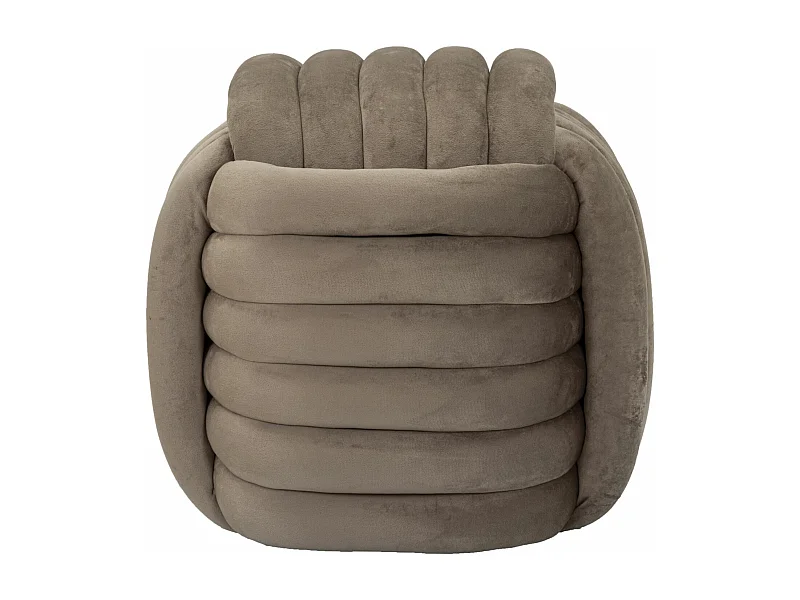 Pouf intrecciato in velluto grigio cm 45x45x45