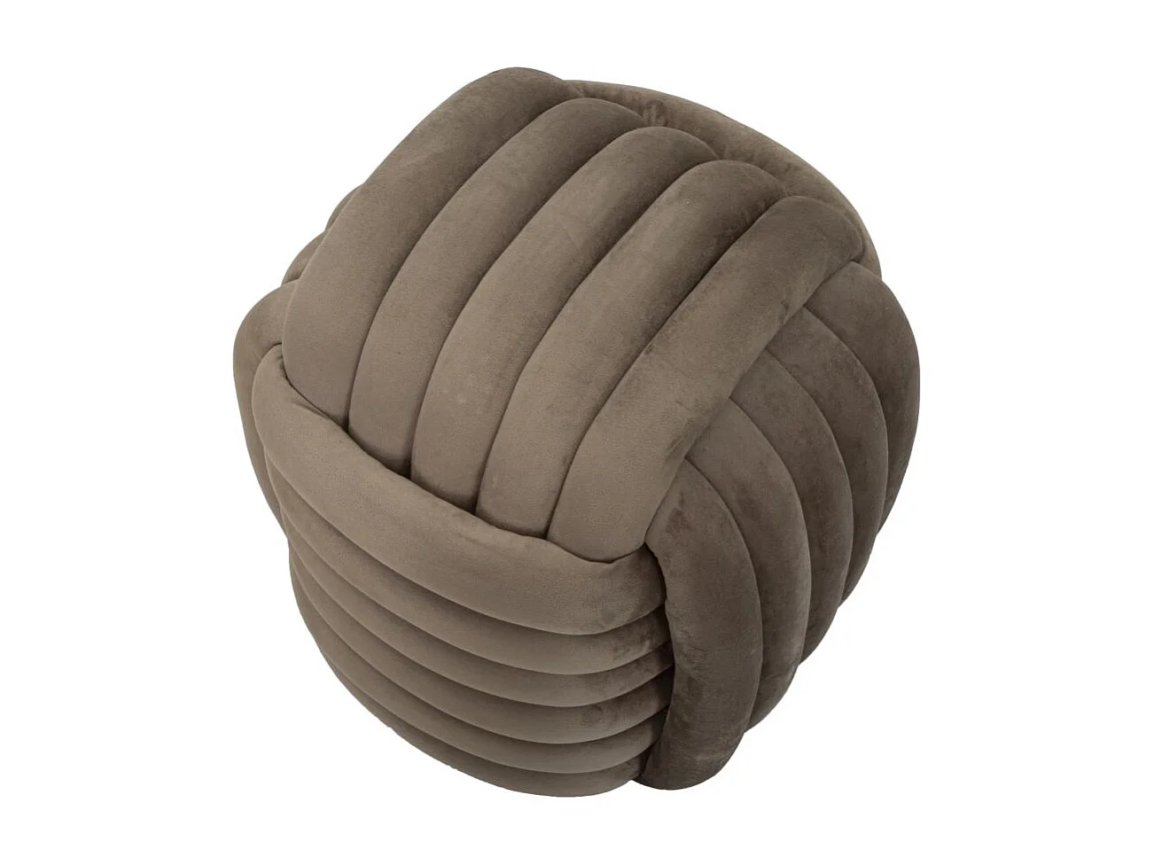 Moderner Samt-Pouf Softy mit gestepptem Design - Grau
