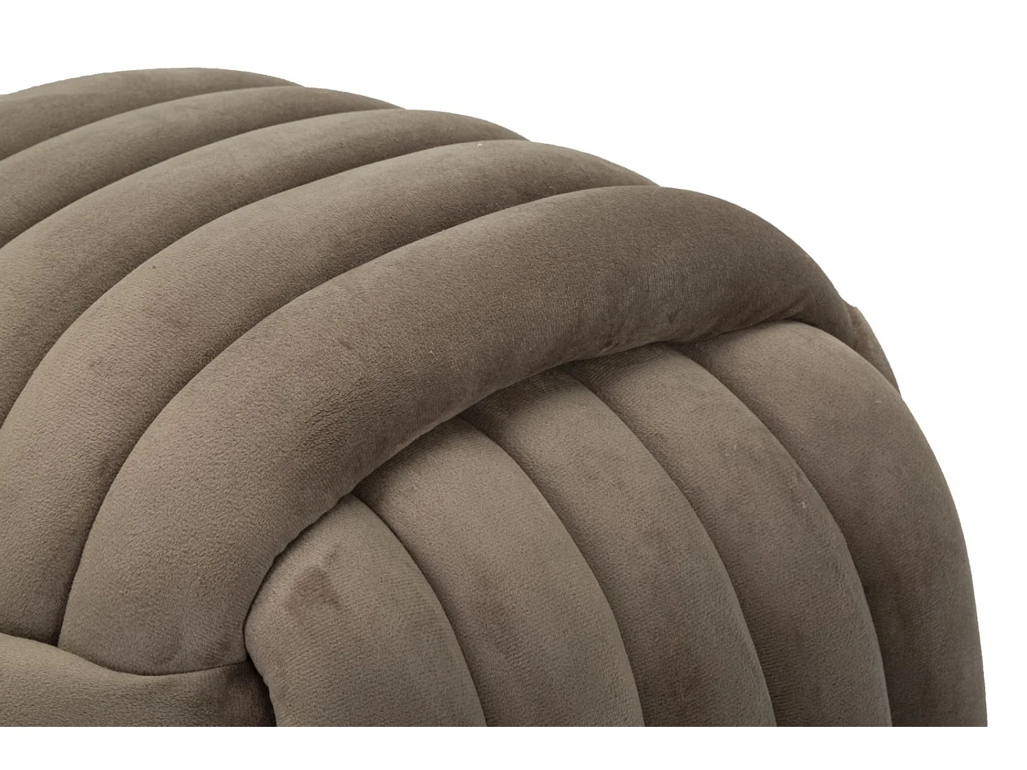 Moderner Samt-Pouf Softy mit gestepptem Design - Grau