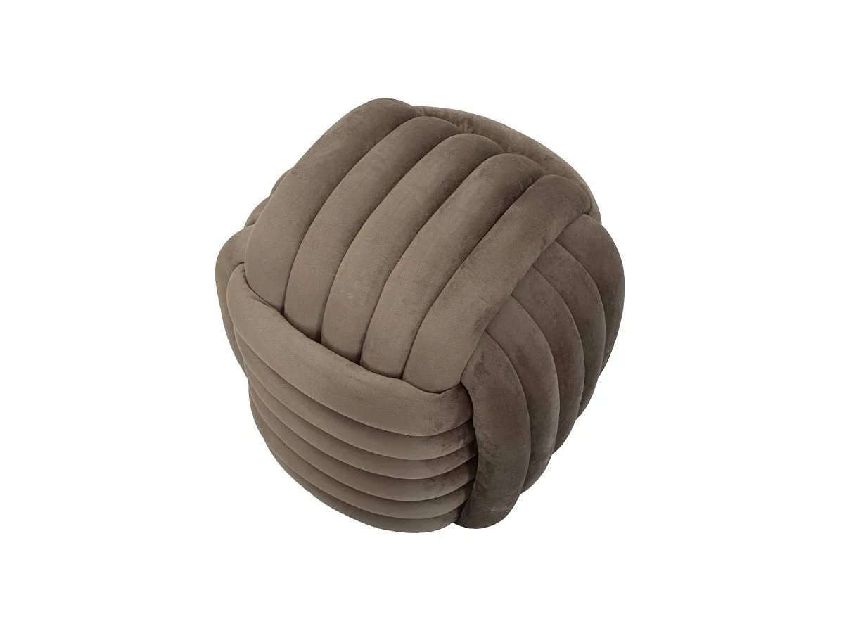 Puf diseño trenzado acolchado en terciopelo estilo moderno Softy - Gris