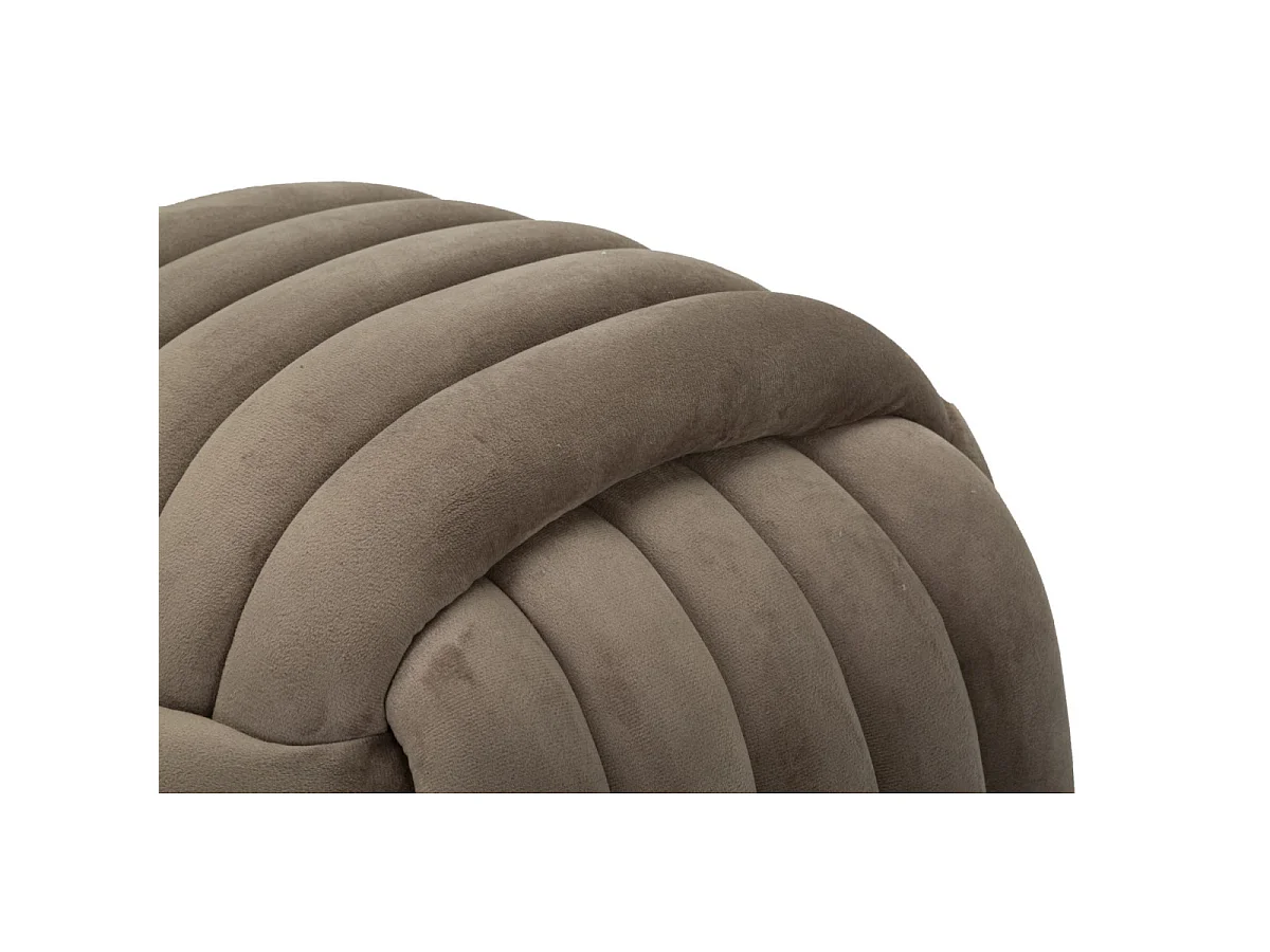 Puf diseño trenzado acolchado en terciopelo estilo moderno Softy - Gris