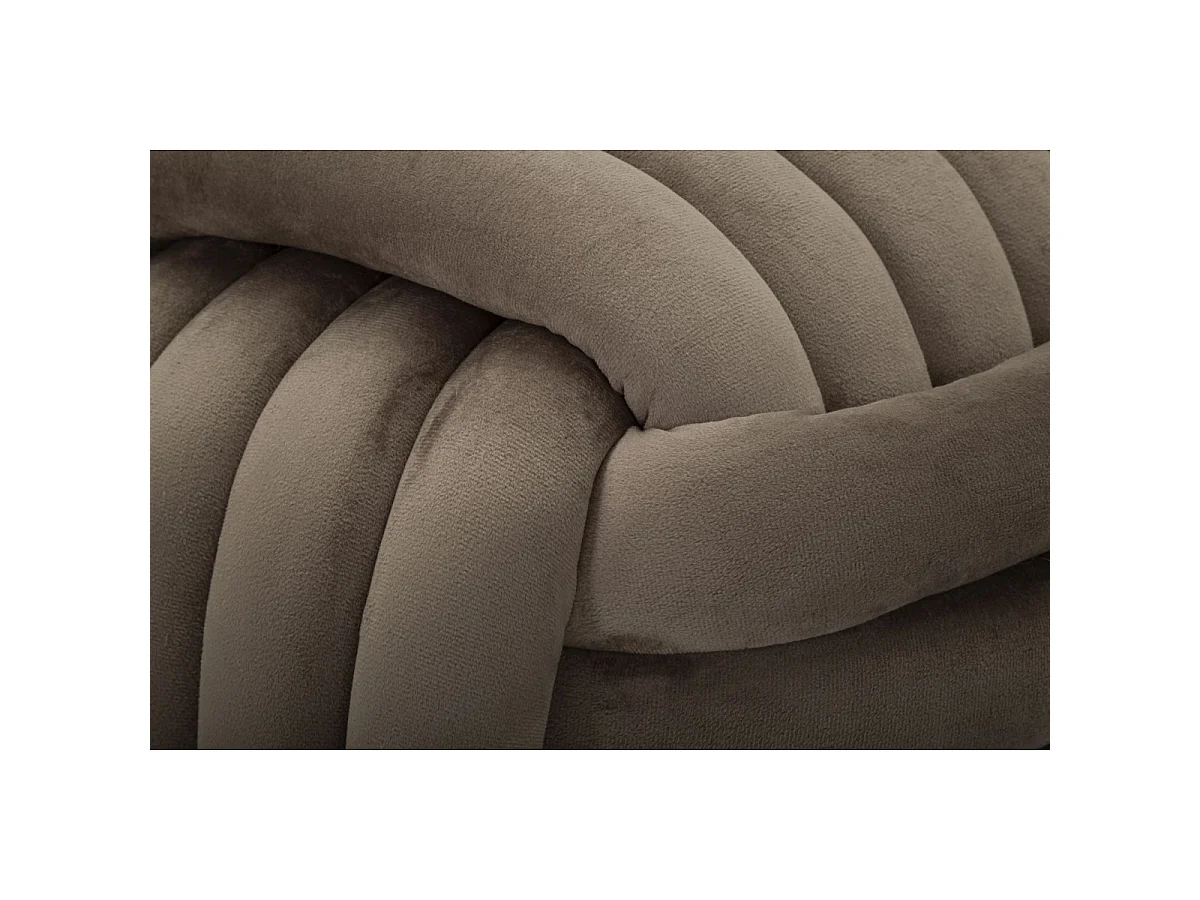 Puf diseño trenzado acolchado en terciopelo estilo moderno Softy - Gris