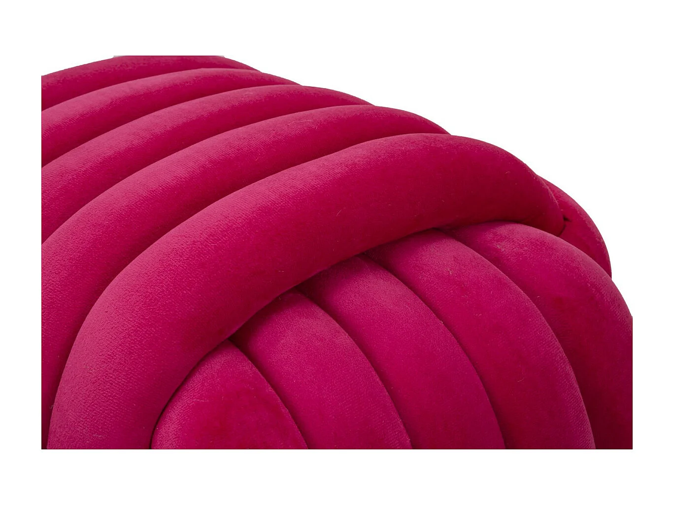 Pouf intrecciao in velluto fucsia cm 45x45x45