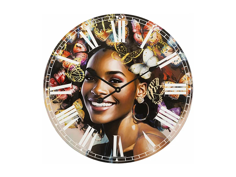 Horloge Murale Déco "Kourt" 60cm Multicolore