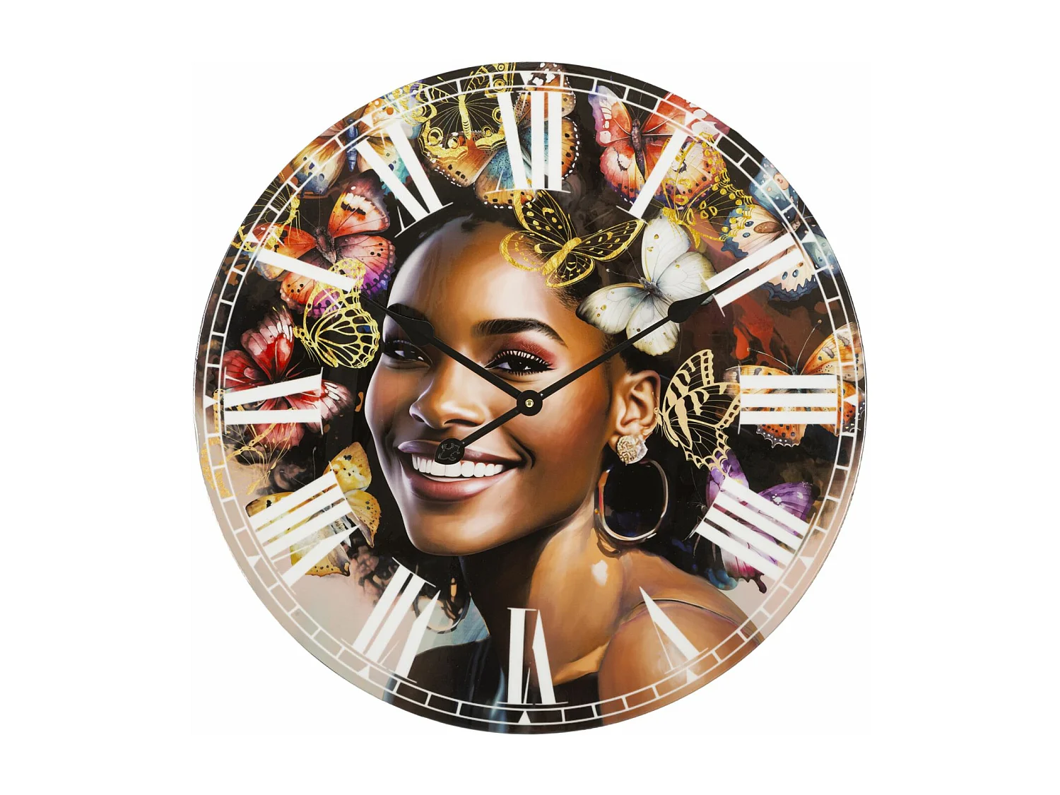 Horloge Murale Déco "Kourt" 60cm Multicolore