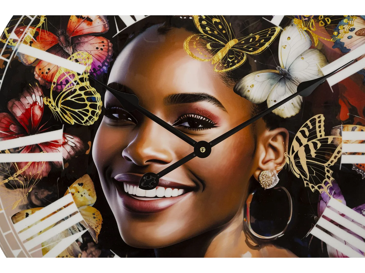 Horloge Murale Déco "Kourt" 60cm Multicolore