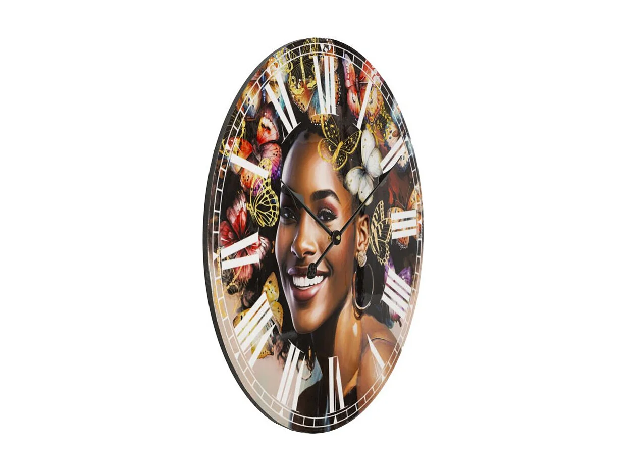 Horloge Murale Déco "Kourt" 60cm Multicolore