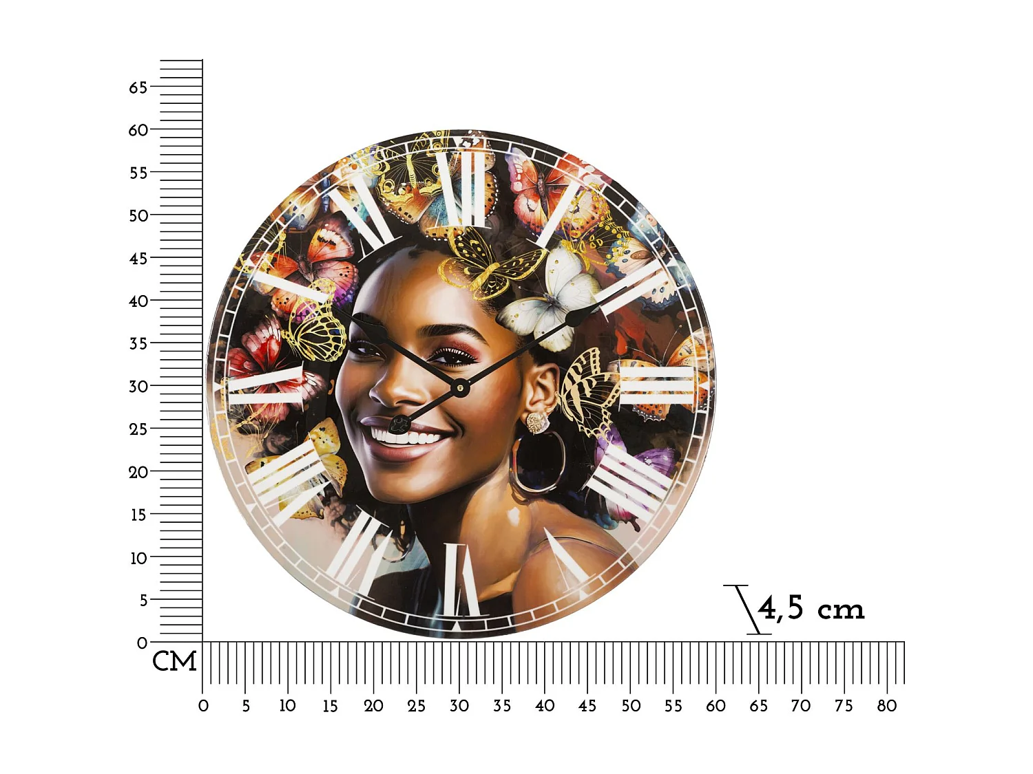 Horloge Murale Déco "Kourt" 60cm Multicolore