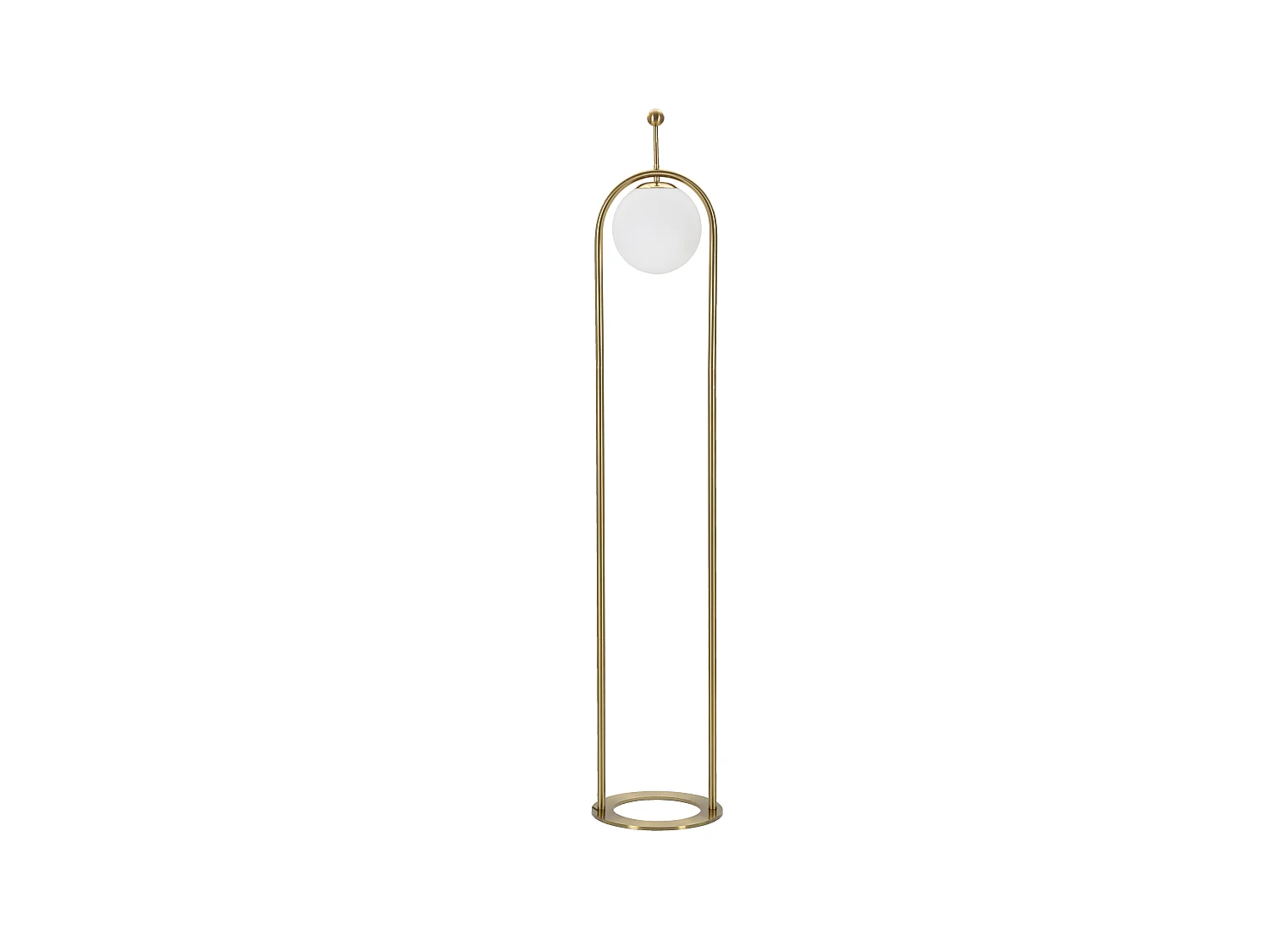 Lampadaire GLAMY ARC Ø 28X168 en métal doré avec abat-jour en verre blanc