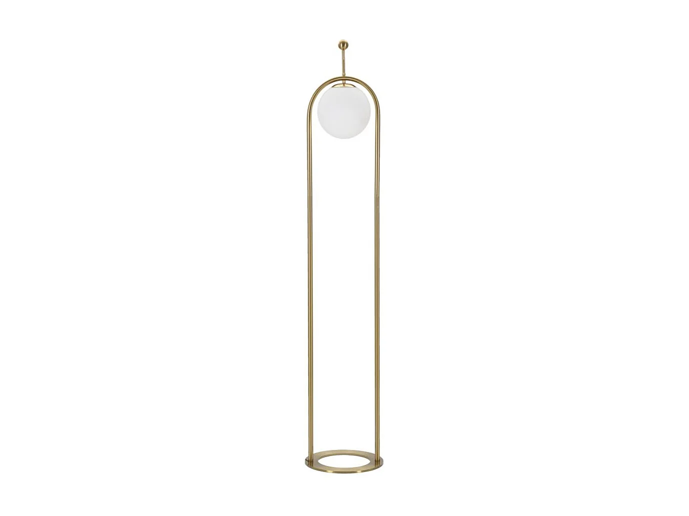 Lampadaire GLAMY ARC Ø 28X168 en métal doré avec abat-jour en verre blanc