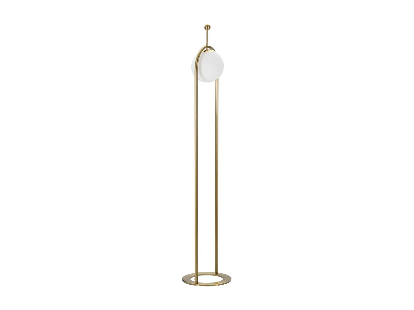 Lampadaire GLAMY ARC Ø 28X168 en métal doré avec abat-jour en verre blanc
