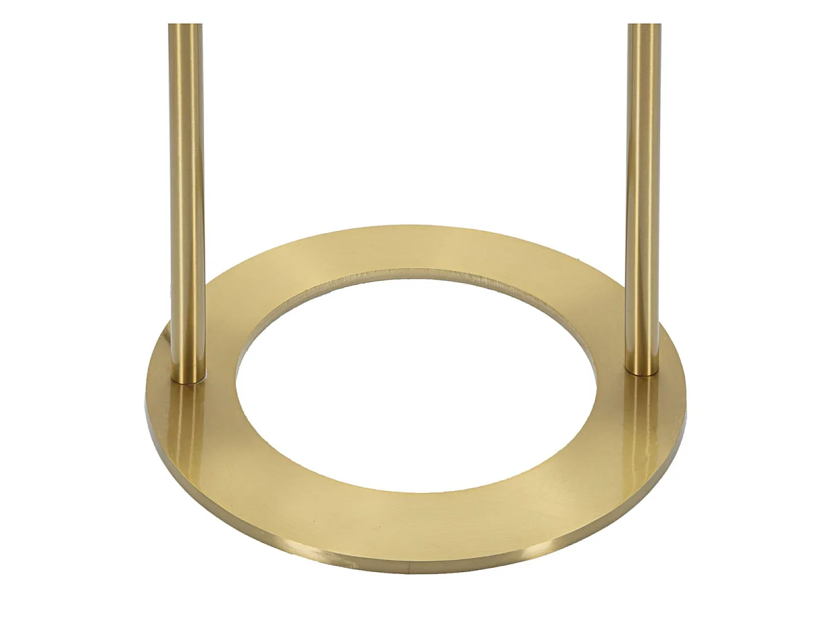 Staande lamp GLAMY ARC Ø 28X168 van goudkleurig metaal met wit glazen lampenkap