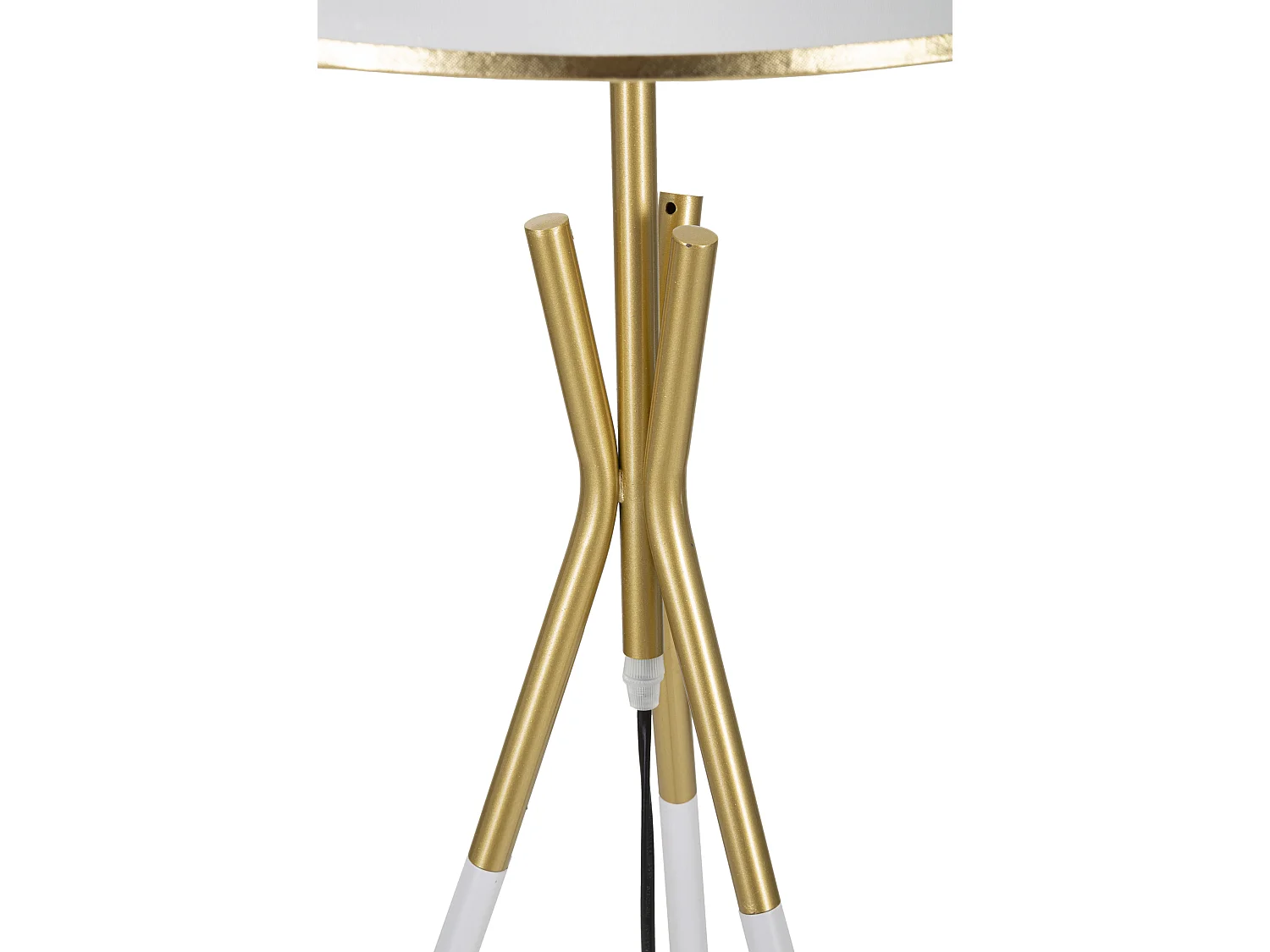 Lampada da terra in metallo bianco e oro cm Ø 61x154