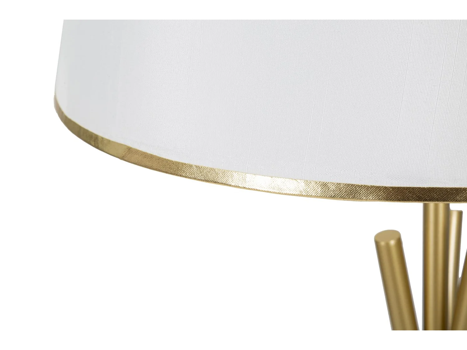 Lampada da terra in metallo bianco e oro cm Ø 61x154