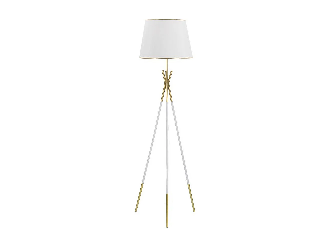 Lampadaire en Métal "Triply" 154cm Blanc & Or