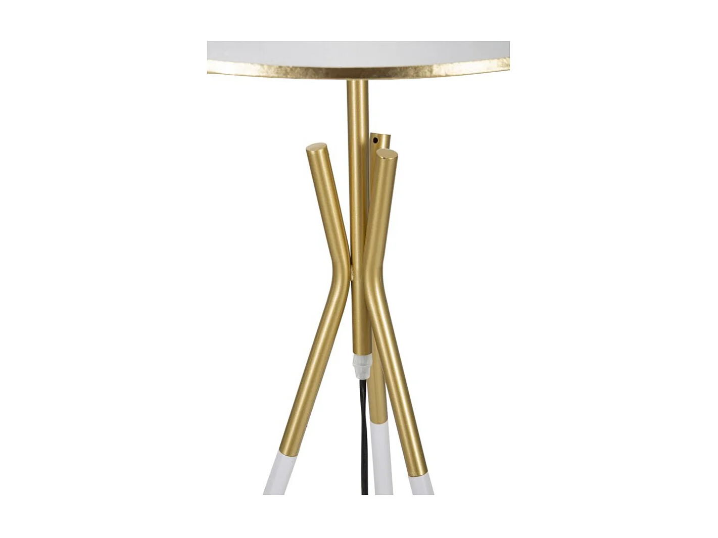 Lampadaire en Métal "Triply" 154cm Blanc & Or