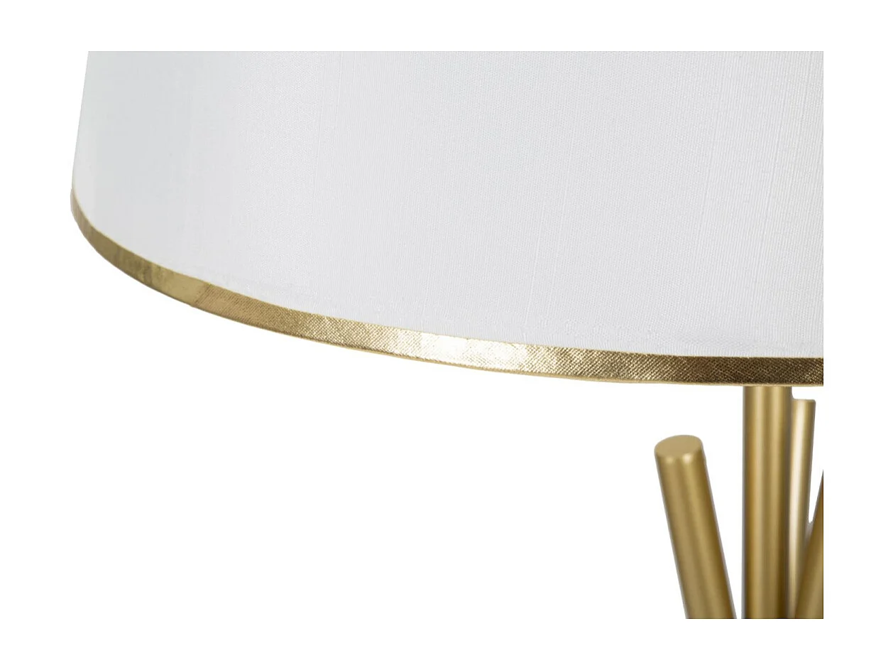 Lampadaire en Métal "Triply" 154cm Blanc & Or