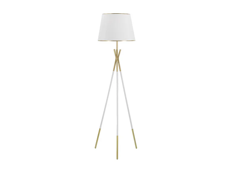 Lampadaire en Métal "Triply" 154cm Blanc & Or