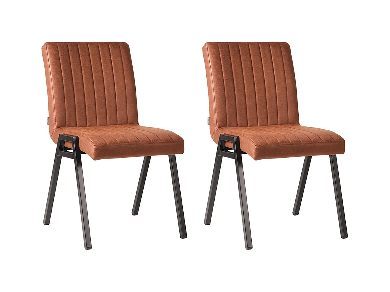 Esszimmerstuhl Matz - Cognac - Mikrofaser - 2er-Set