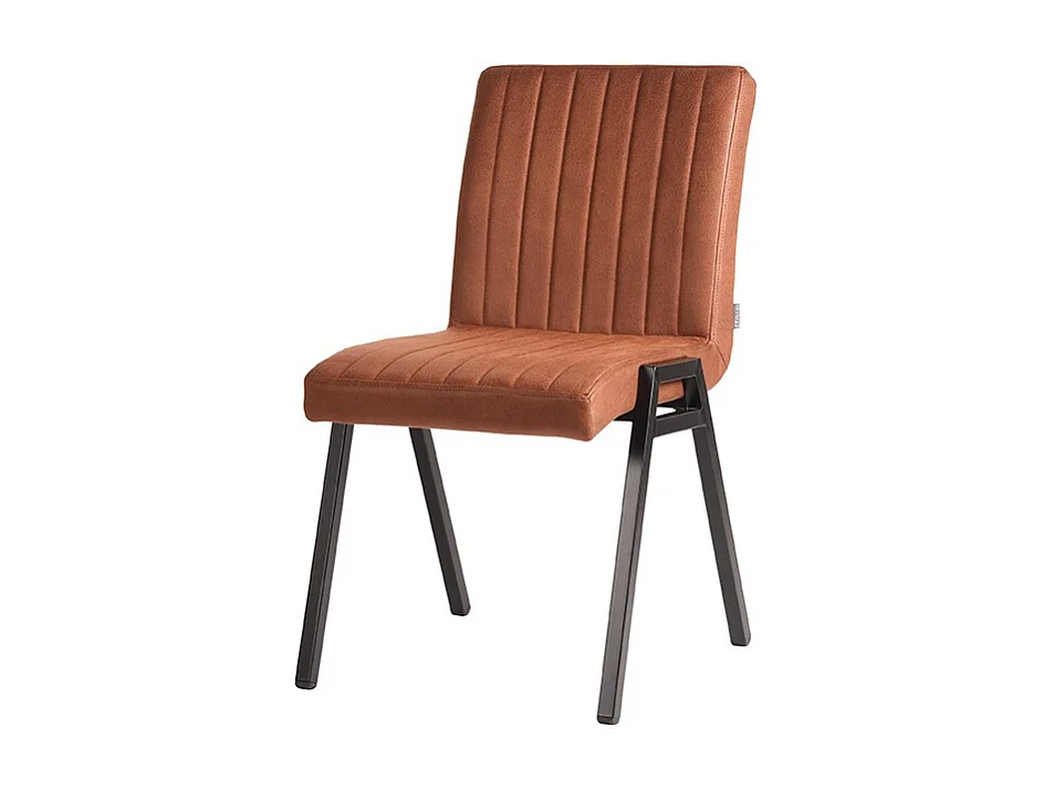 Eetkamerstoel Matz - Cognac - Microfiber - set van 2