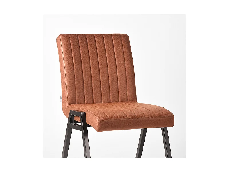 Eetkamerstoel Matz - Cognac - Microfiber - set van 2