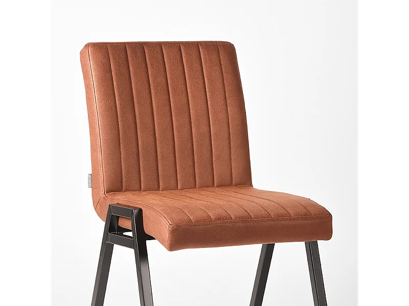 Chaise de salle à manger Matz - Cognac - Microfibre - lot de 2