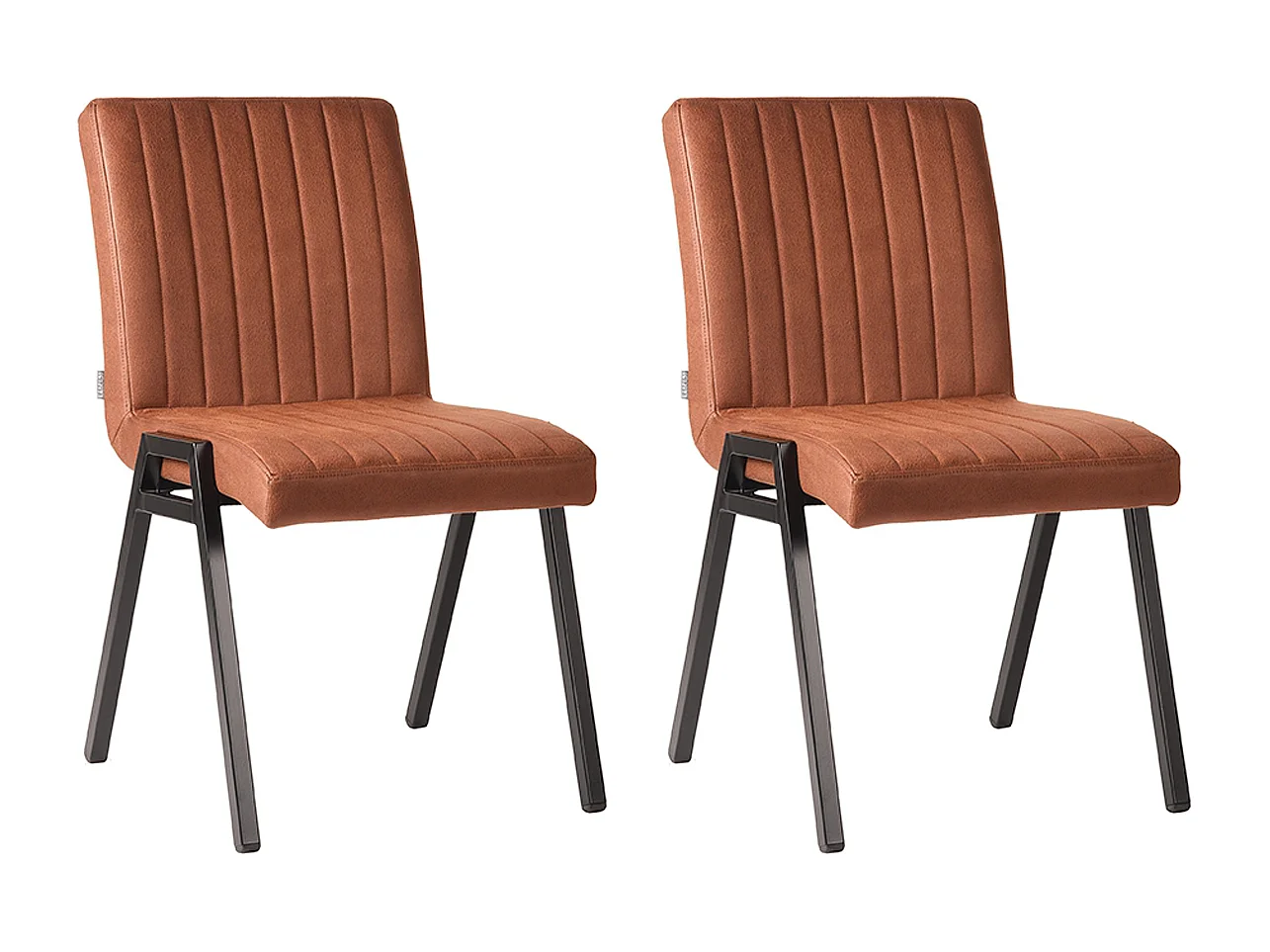 Chaise de salle à manger Matz - Cognac - Microfibre - lot de 2