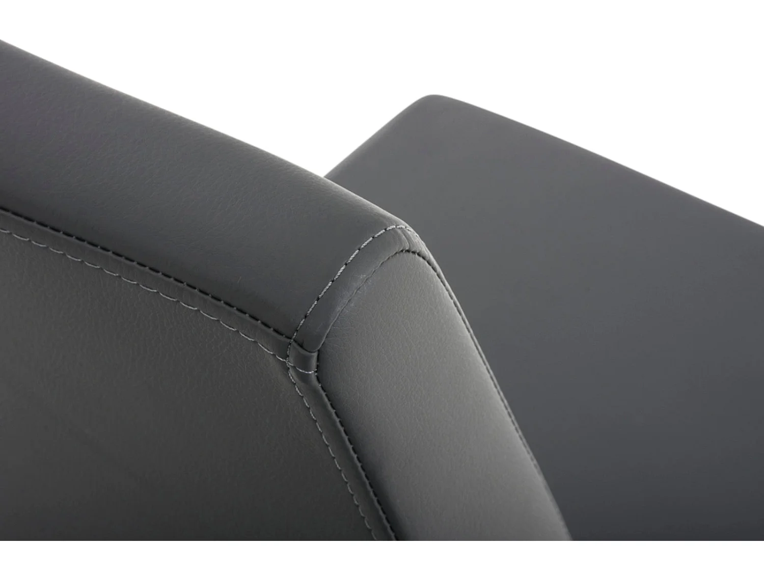 Lot de 2 chaises de salle à manger cuisine salle d'attente en PVC gris et pied en forme luge acier inoxydable 10_0001597