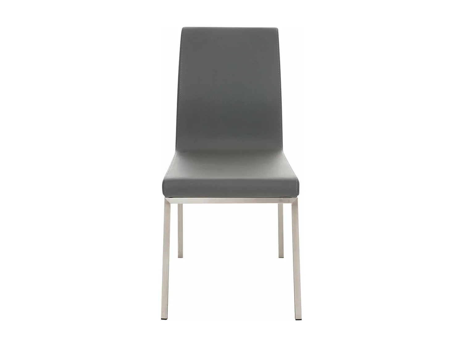 Lot de 2 chaises de salle à manger style épuré en PVC gris et acier inoxydable 10_0001610