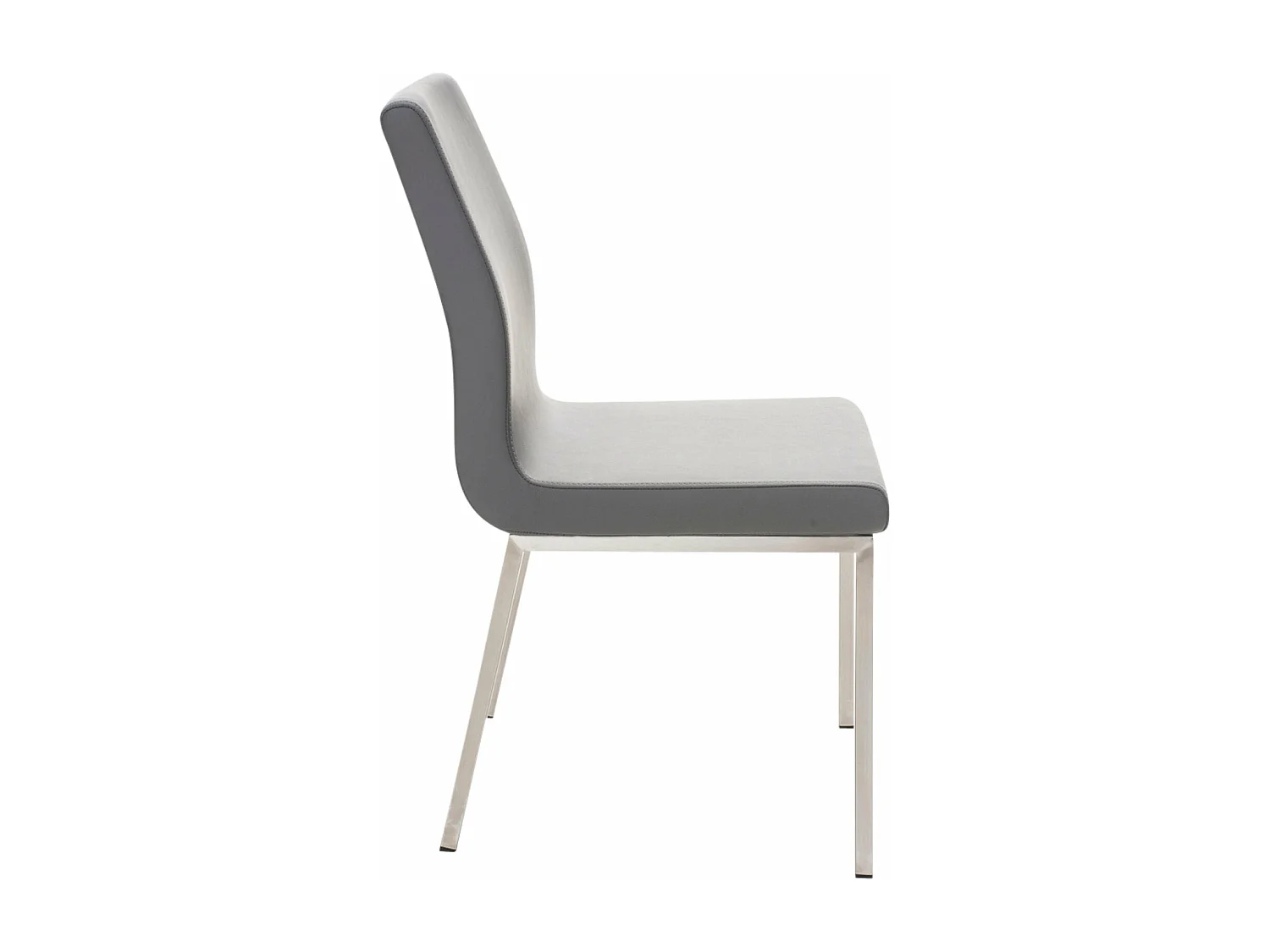 Lot de 2 chaises de salle à manger style épuré en PVC gris et acier inoxydable 10_0001610