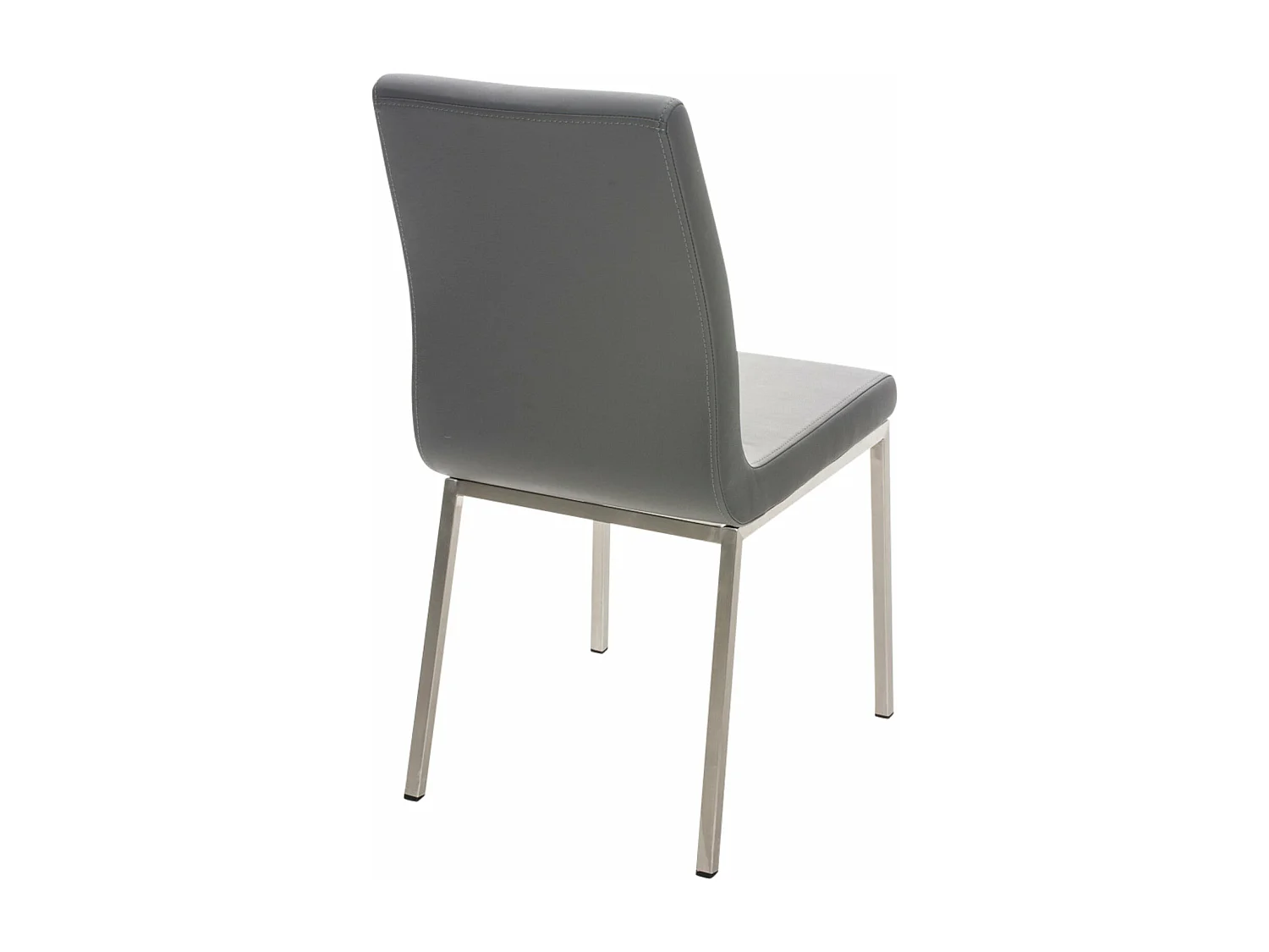 Lot de 2 chaises de salle à manger style épuré en PVC gris et acier inoxydable 10_0001610