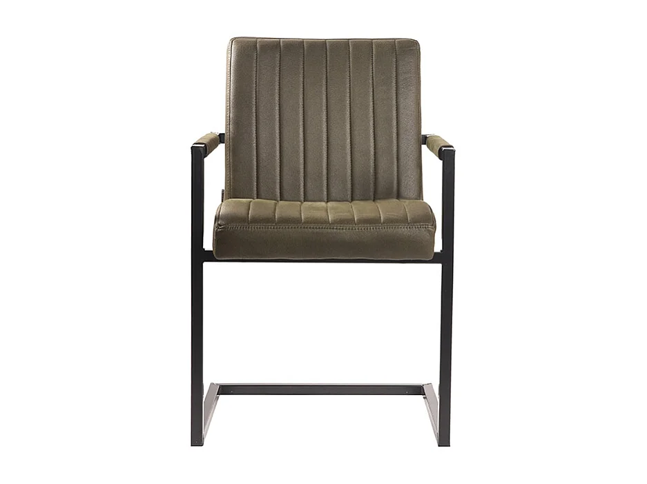 Silla de comedor Milo - Verde militar - Microfibra - Juego de 2