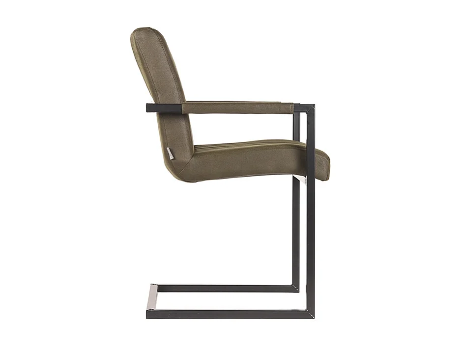 Silla de comedor Milo - Verde militar - Microfibra - Juego de 2