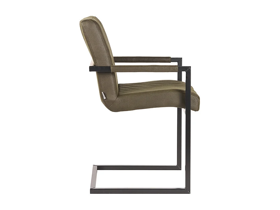 Silla de comedor Milo - Verde militar - Microfibra - Juego de 2